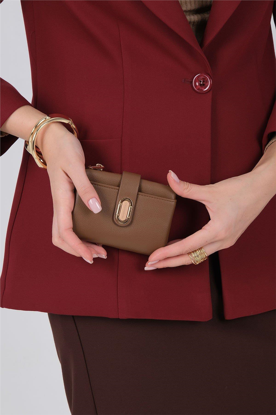 Silver Polo SP1199-M205 Kadın Cüzdan ve Kartlık Kahverengi