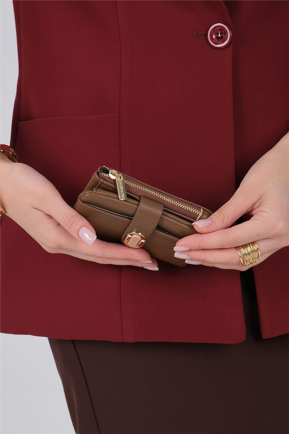 Silver Polo SP1199-M205 Kadın Cüzdan ve Kartlık Kahverengi