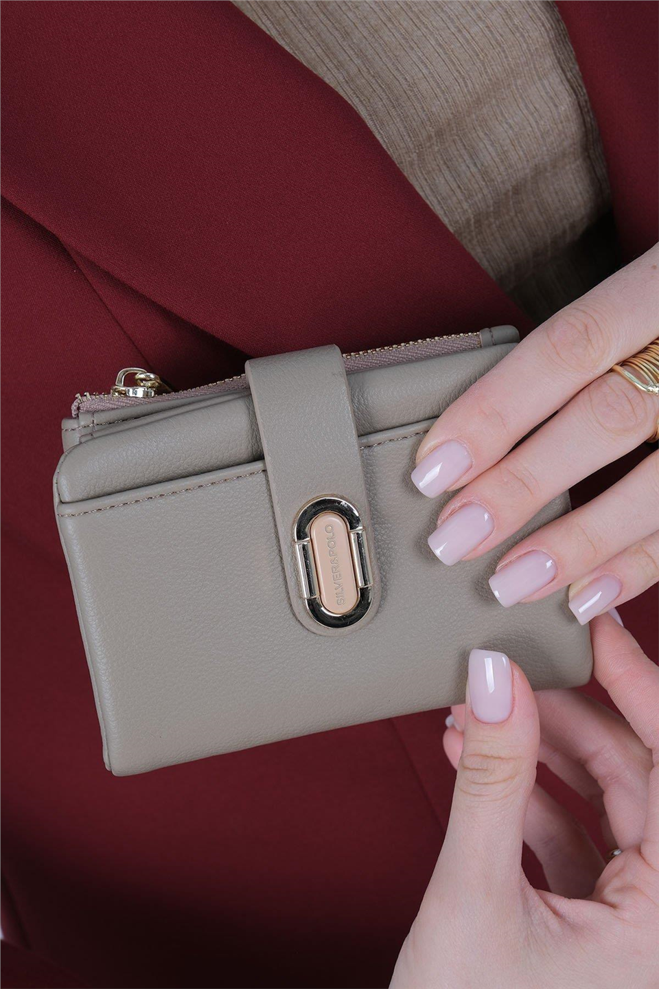 Silver Polo SP1199-M205 Kadın Cüzdan ve Kartlık Vizon