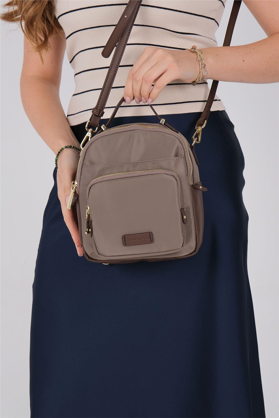 Silver Polo SP1220-M206 Kadın Çapraz Çantası Kum