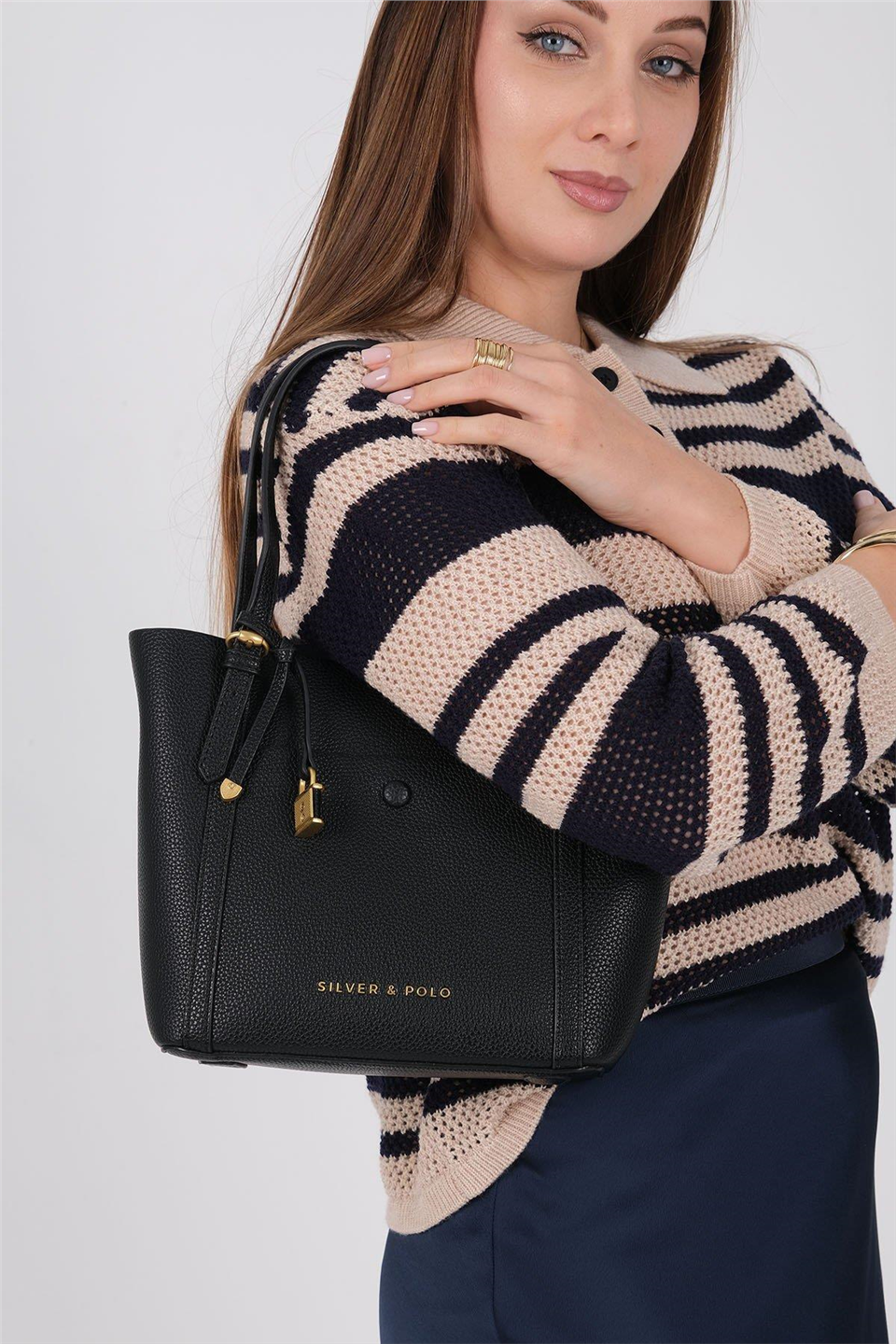 Silver Polo SP1244-M205 Kadın Omuz Çantası Siyah