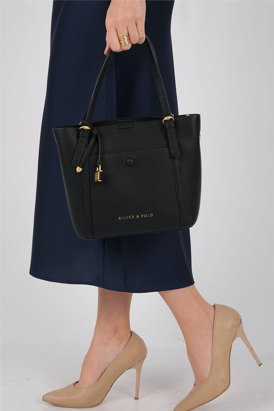 Silver Polo SP1244-M205 Kadın Omuz Çantası Siyah