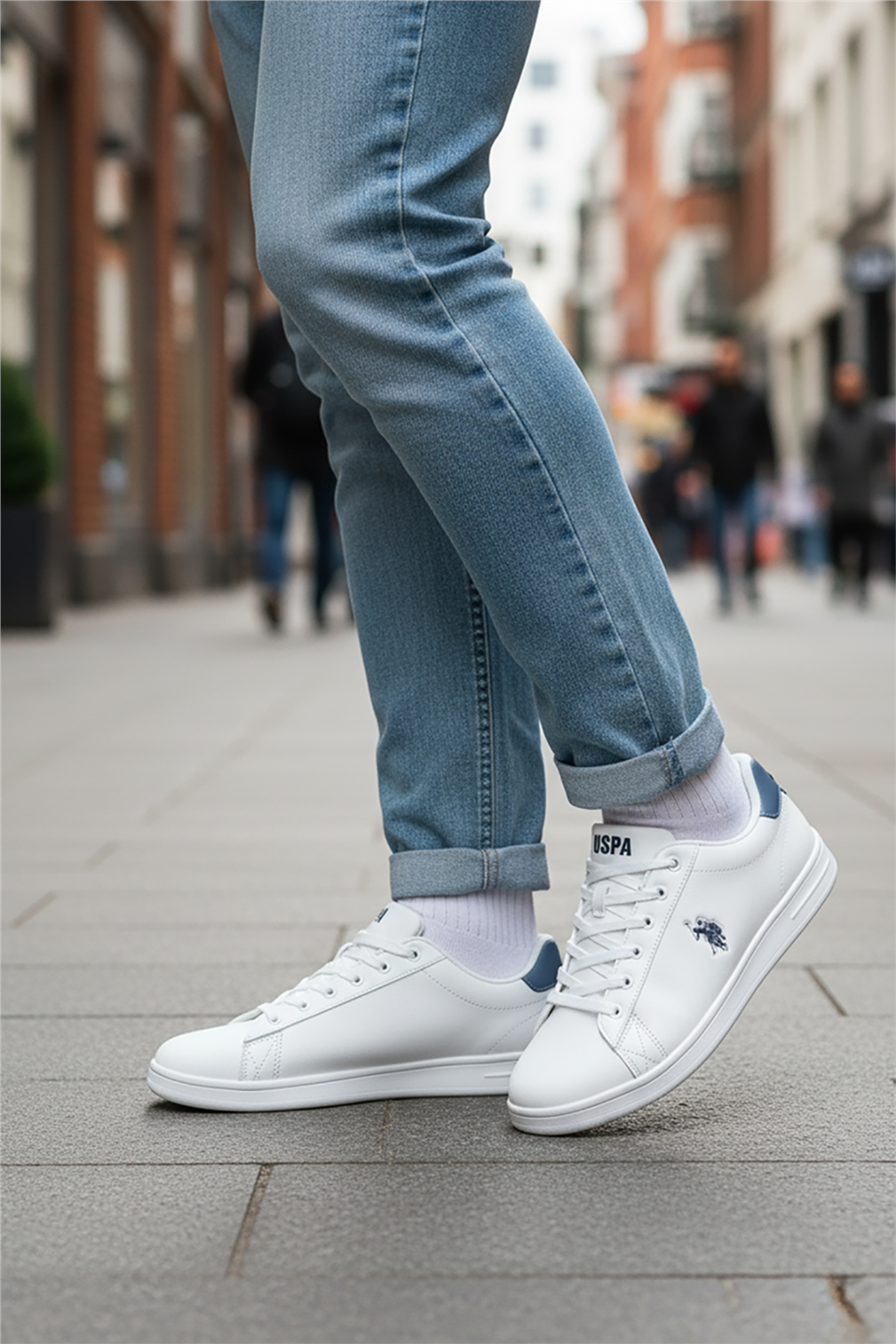 U.S. Polo Assn. 102156924 6M Costa 6FX Erkek Klasik Sneaker Beyaz - Mavi