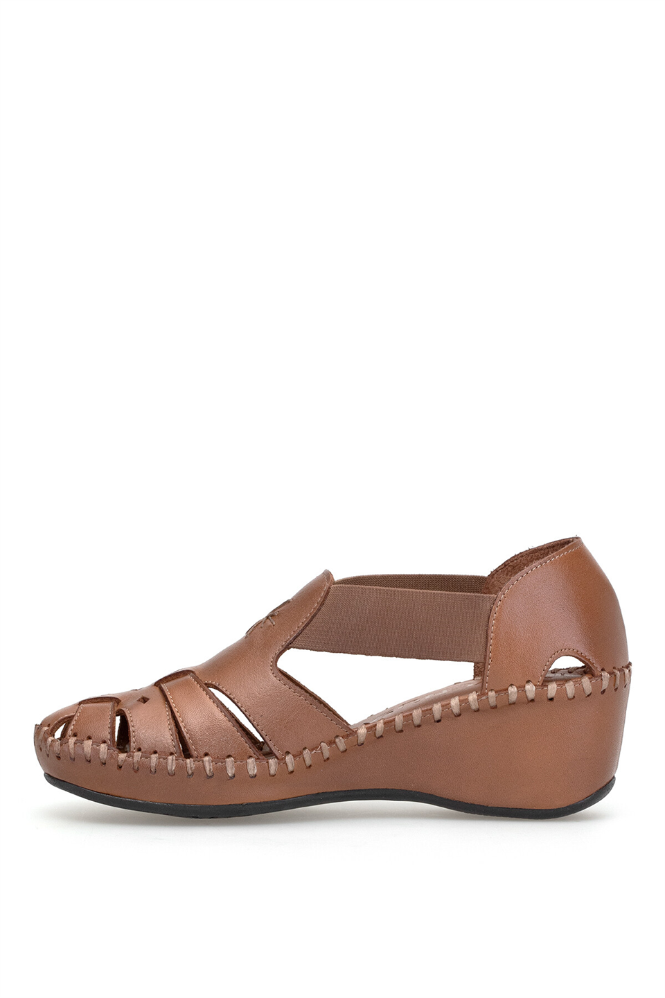 Venüs 18793056Y Kadın Hakiki Deri Dolgu Topuk Sandalet Taba