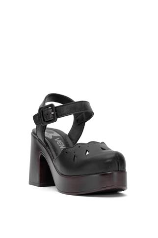 Venüs 2217001Y Kadın Hakiki Deri Topuklu Sandalet Siyah