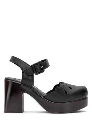 Venüs 2217001Y Kadın Hakiki Deri Topuklu Sandalet Siyah