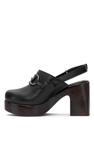 Venüs 2217007Y Kadın Hakiki Deri Topuklu Sandalet Siyah