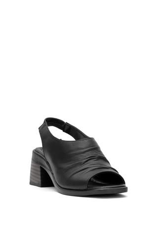Venüs 2311513Y Kadın Hakiki Deri Topuklu Sandalet Siyah