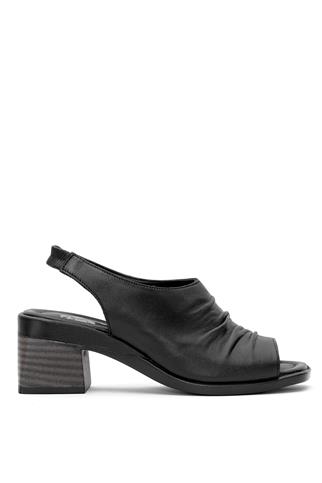 Venüs 2311513Y Kadın Hakiki Deri Topuklu Sandalet Siyah