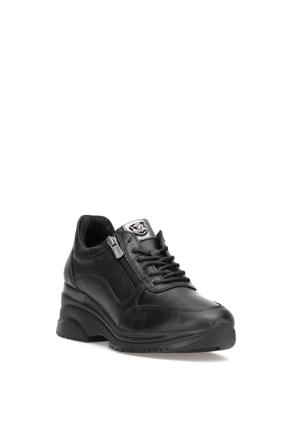 Venüs 2313081K Kadın Hakiki Deri Dolgu Topuk Ayakkabı Siyah