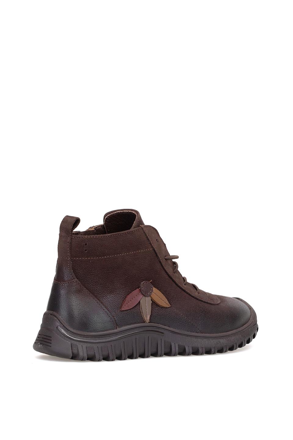 Venüs 2413554K Kadın Hakiki Deri Düz Bot Kahverengi