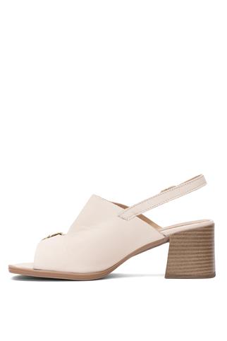 Venüs 2510912Y Kadın Hakiki Deri Topuklu Sandalet Bej