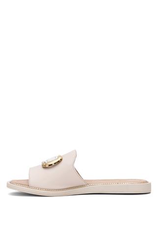 Venüs 2512205Y Kadın Hakiki Deri Düz Terlik Bej