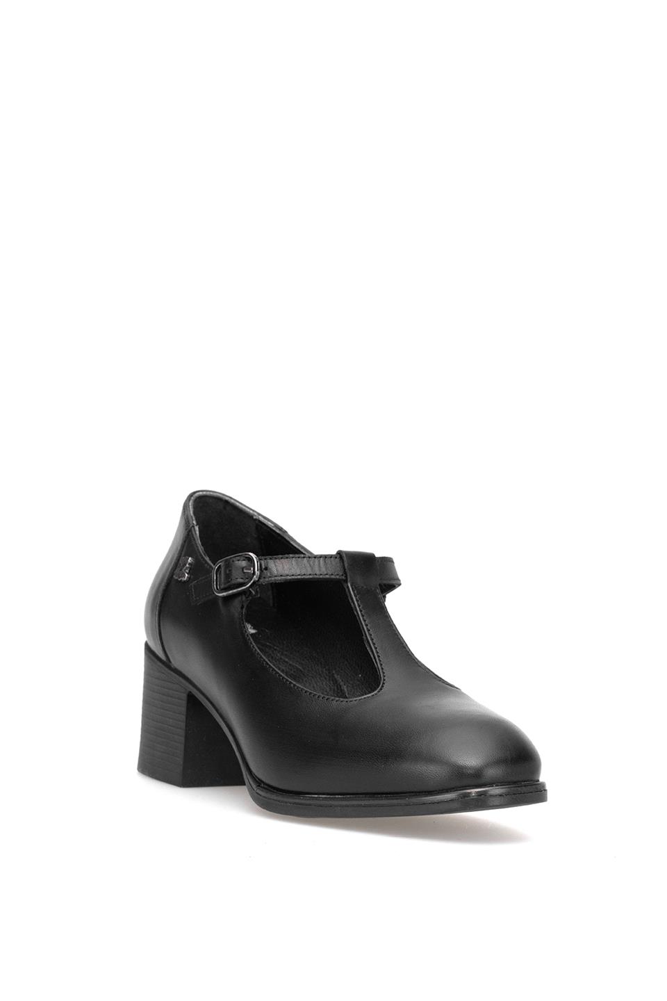 Venüs 2512705K Kadın Hakiki Deri Klasik Topuklu Ayakkabı Siyah