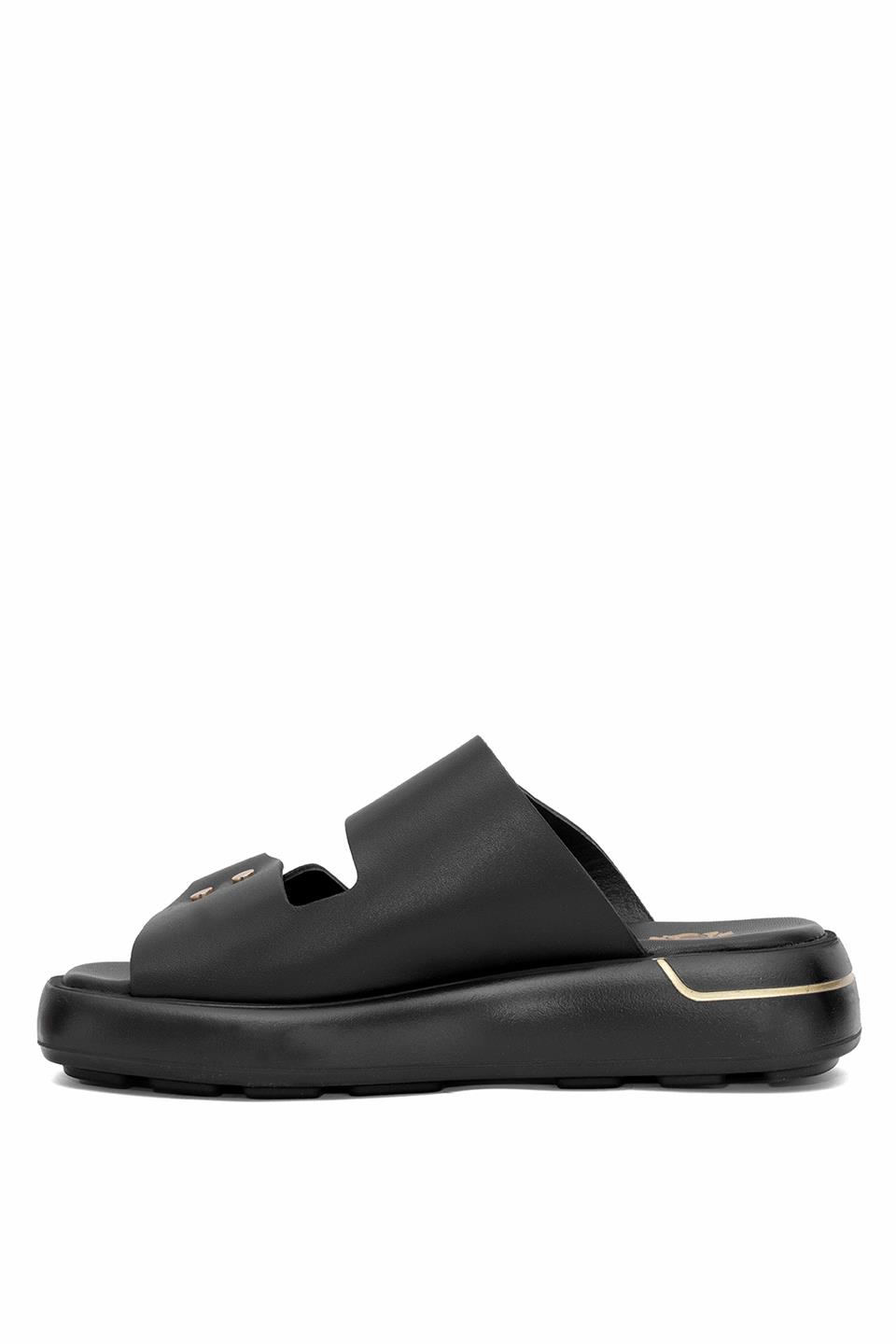 Venüs 25440032Y Kadın Hakiki Deri Düz Terlik Siyah