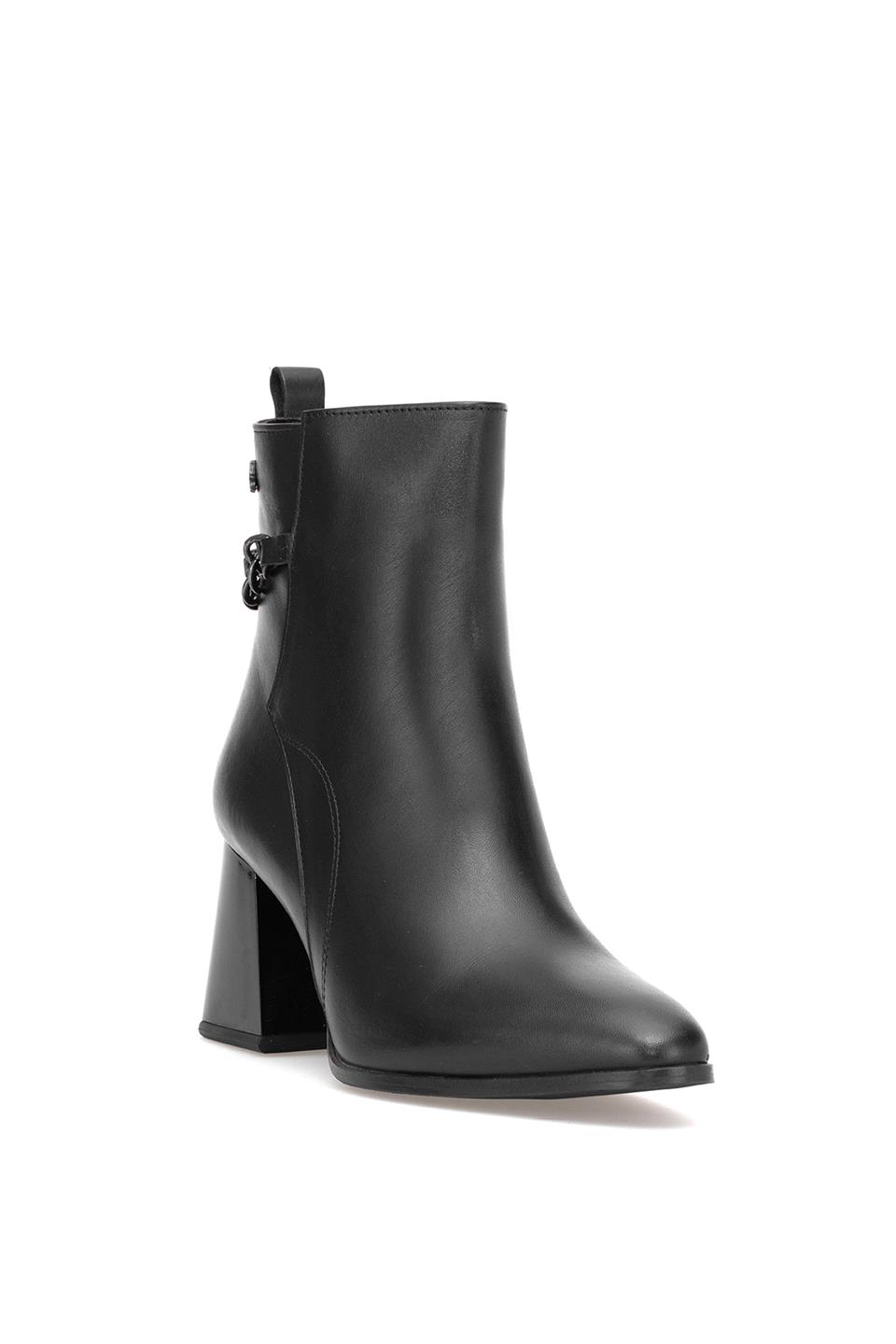 Venüs 2553903K Kadın Hakiki Deri Topuklu Bot Siyah