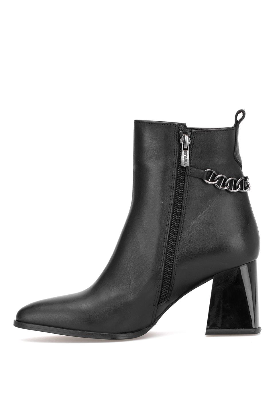 Venüs 2553903K Kadın Hakiki Deri Topuklu Bot Siyah