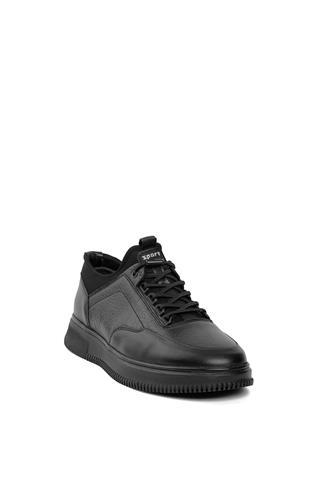 Voyager 6431 Erkek Hakiki Deri Casual Ayakkabı Siyah