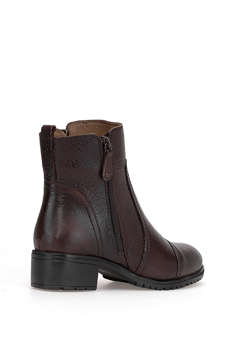 Voyager 7550 Kadın Hakiki Deri Topuklu Bot Kahverengi