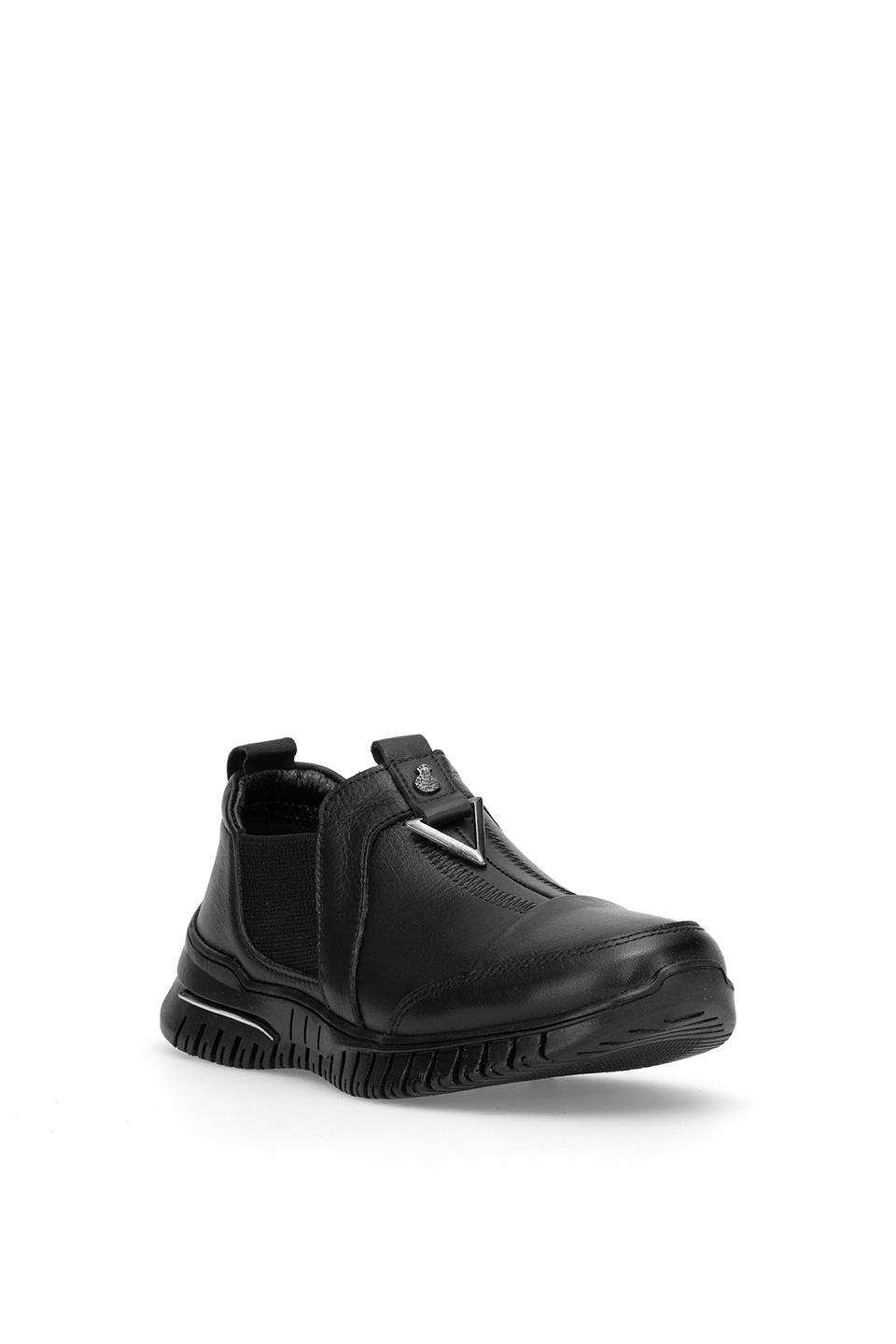 Voyager 9495 Kadın Hakiki Deri Casual Ayakkabı Siyah