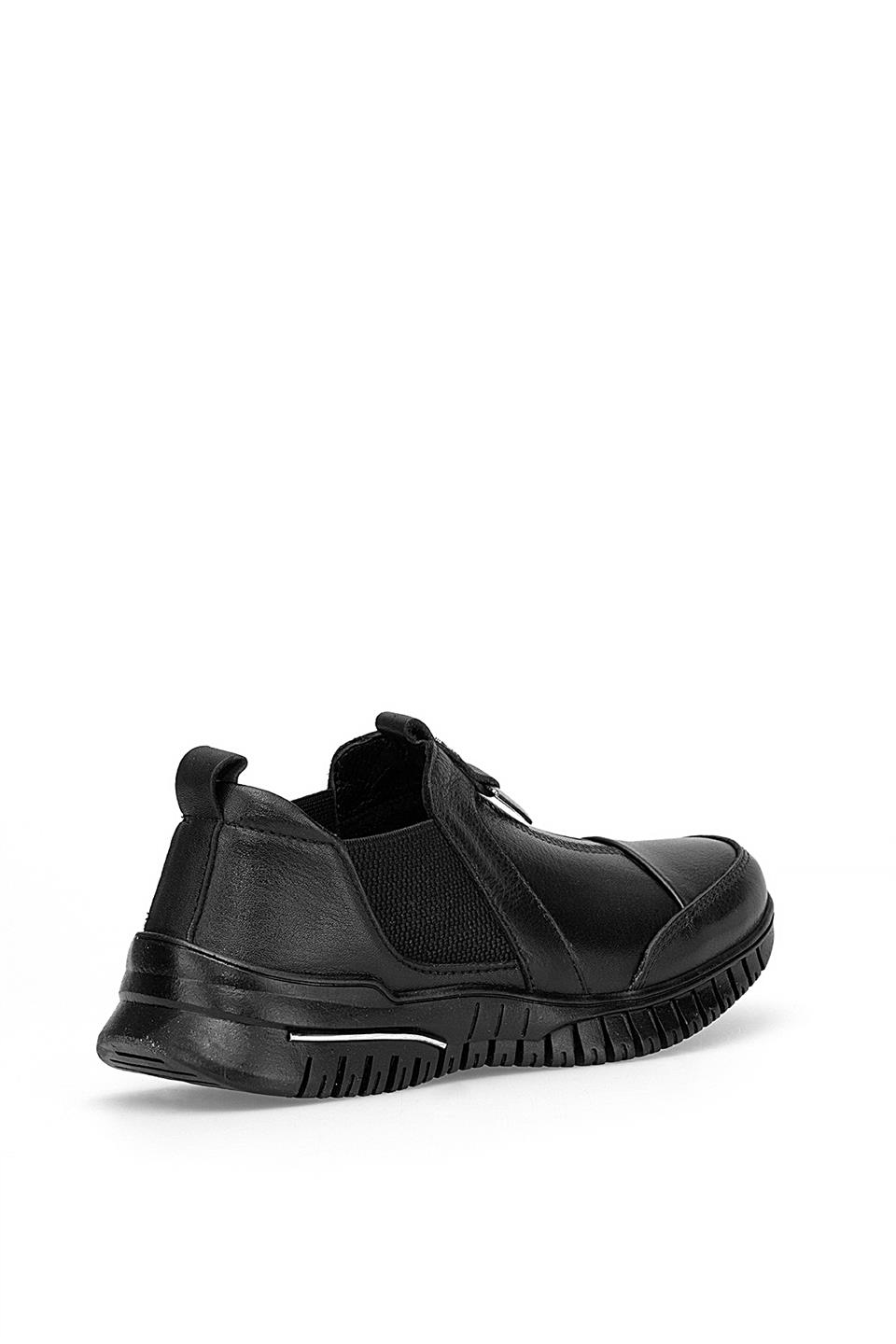 Voyager 9495 Kadın Hakiki Deri Casual Ayakkabı Siyah