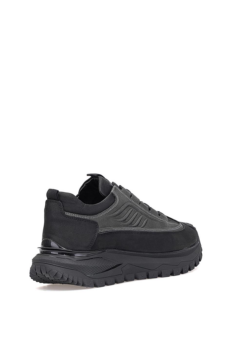 Voyager M434 Erkek Hakiki Deri Casual Ayakkabı Siyah - Gri