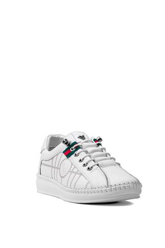 Voyager Z096 Kadın Hakiki Deri Ortopedik Casual Ayakkabı Beyaz