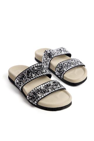 Zeyn 7866S Kadın Hakiki Deri Düz Terlik Siyah