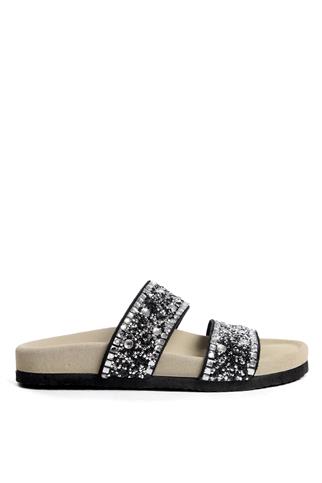 Zeyn 7866S Kadın Hakiki Deri Düz Terlik Siyah