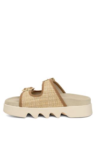 Zeyn 7978T Kadın Düz Terlik Bej