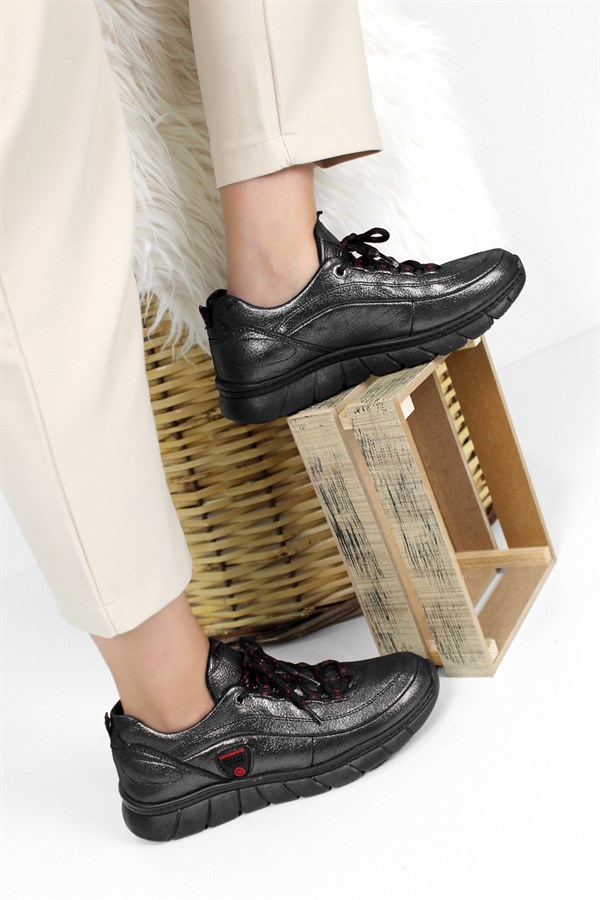 Mammamia D20KA-505 Kadın Deri Günlük Ayakkabı Platin