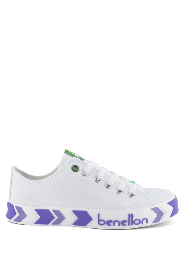 Benetton BN-30620K Kadın Spor Ayakkabı Beyaz - Lila