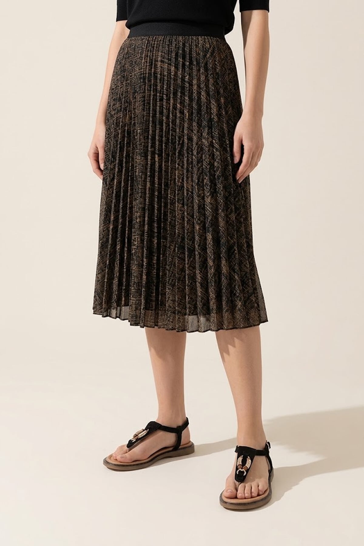 Beety 26BY169.26684 Kadın Taşlı Düz Sandalet Siyah