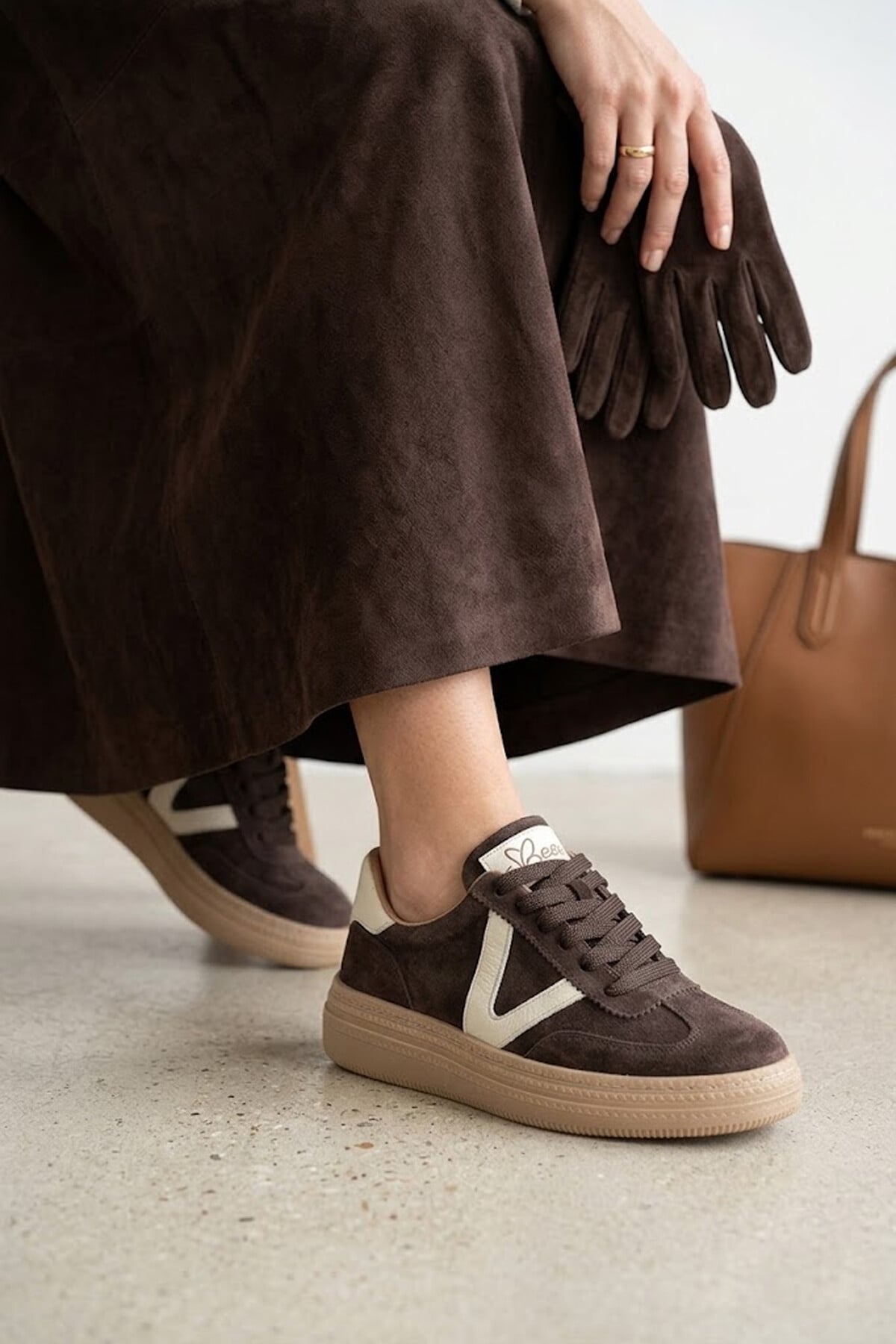 Beety 26BY227.170 Kadın Hakiki Deri Klasik Sneaker Kahverengi