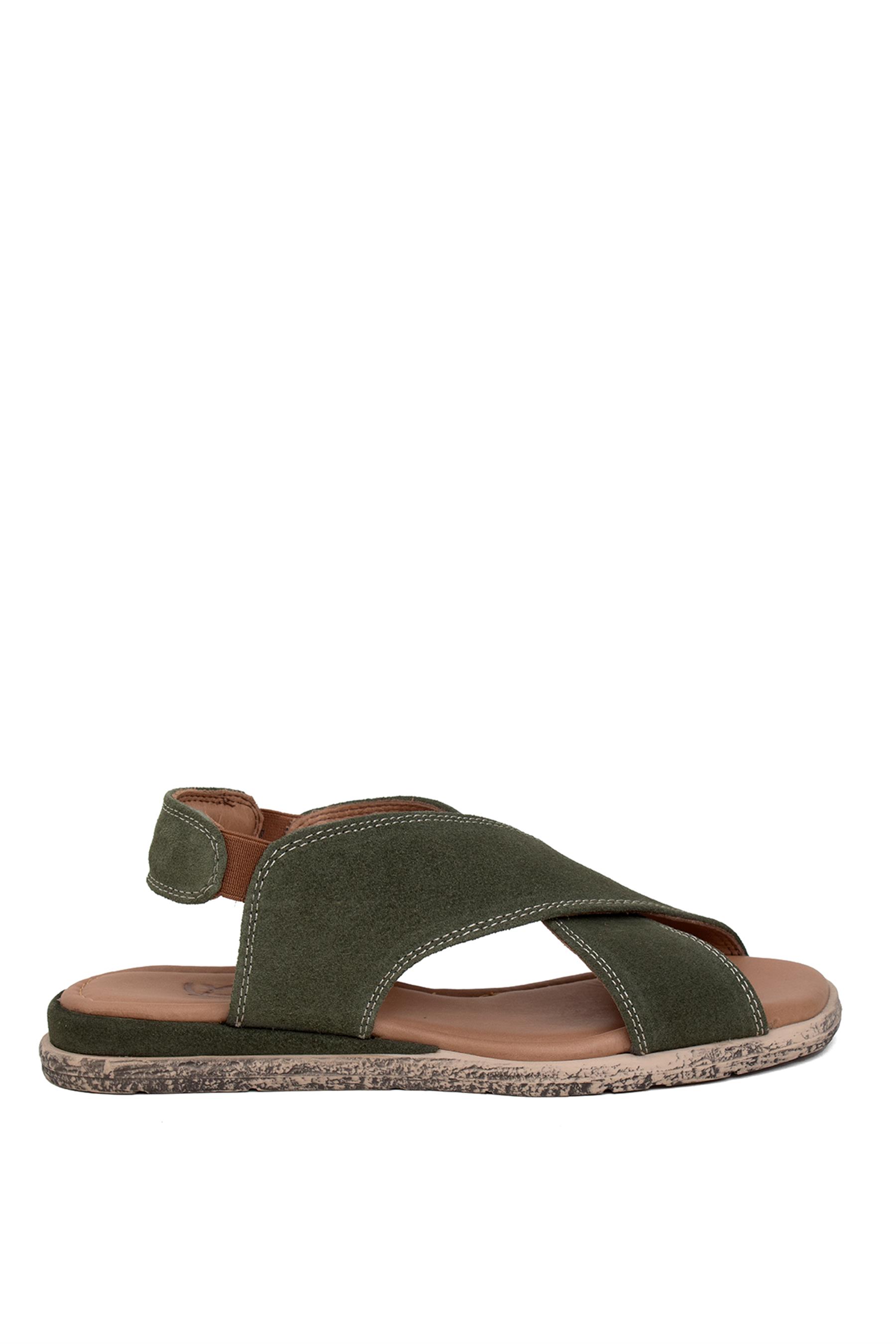 Beety BY169.706S Kadın Hakiki Deri Sandalet Yeşil