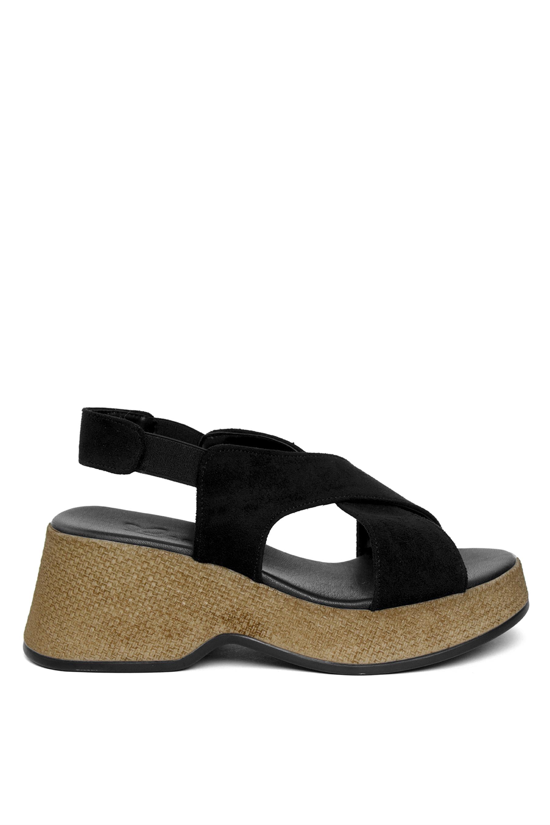 Beety BY169.706S Kadın Dolgu Topuk Sandalet Siyah