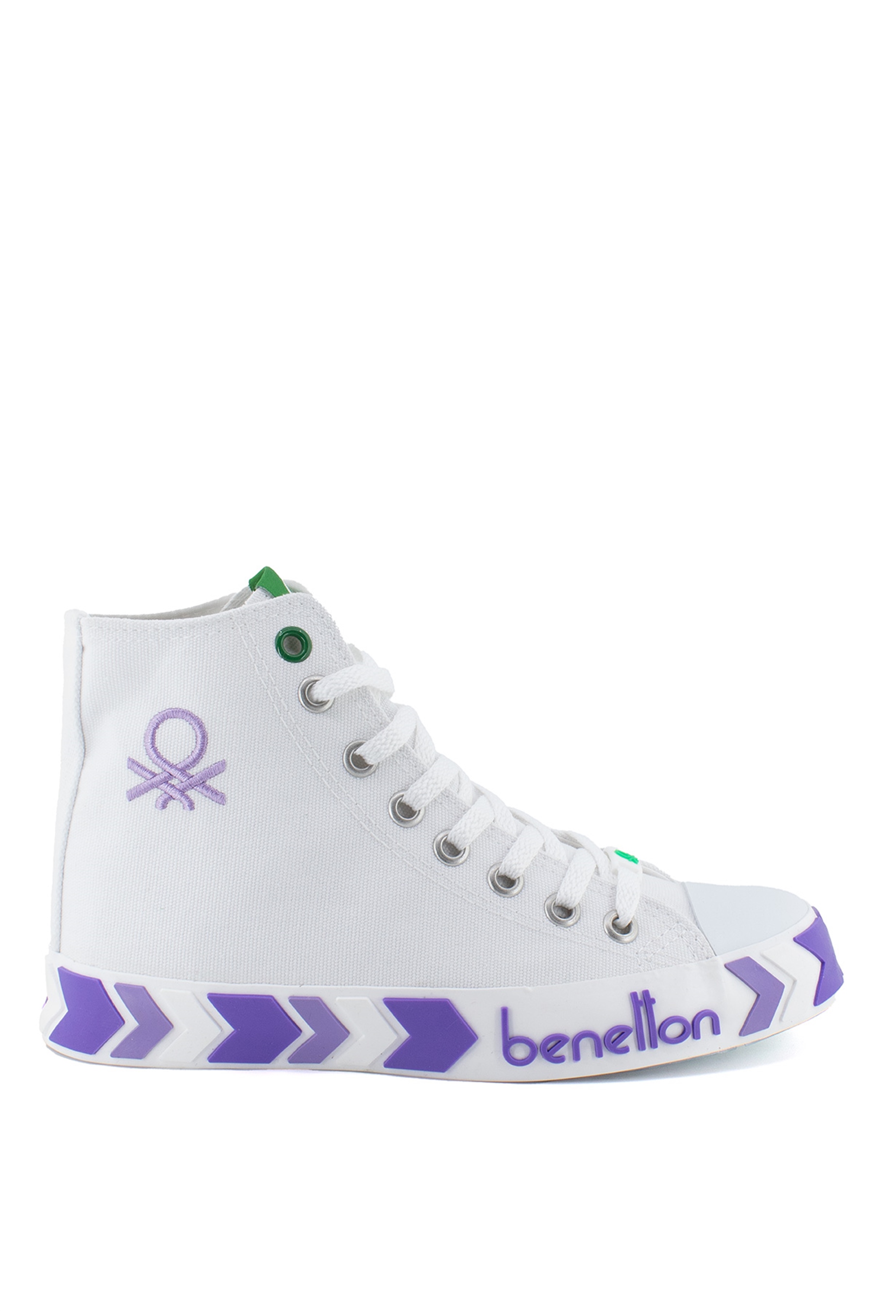Benetton BN-30621K Kadın Spor Ayakkabı Beyaz - Lila