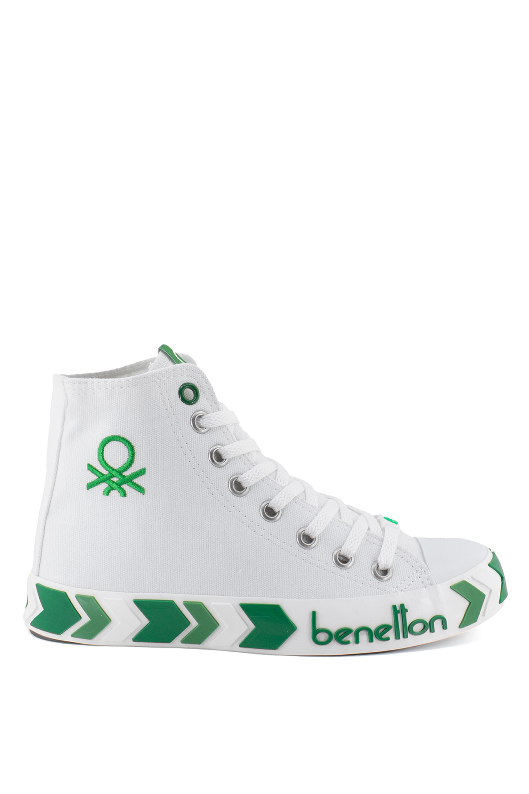 Benetton BN-30621K Kadın Spor Ayakkabı Beyaz - Yeşil