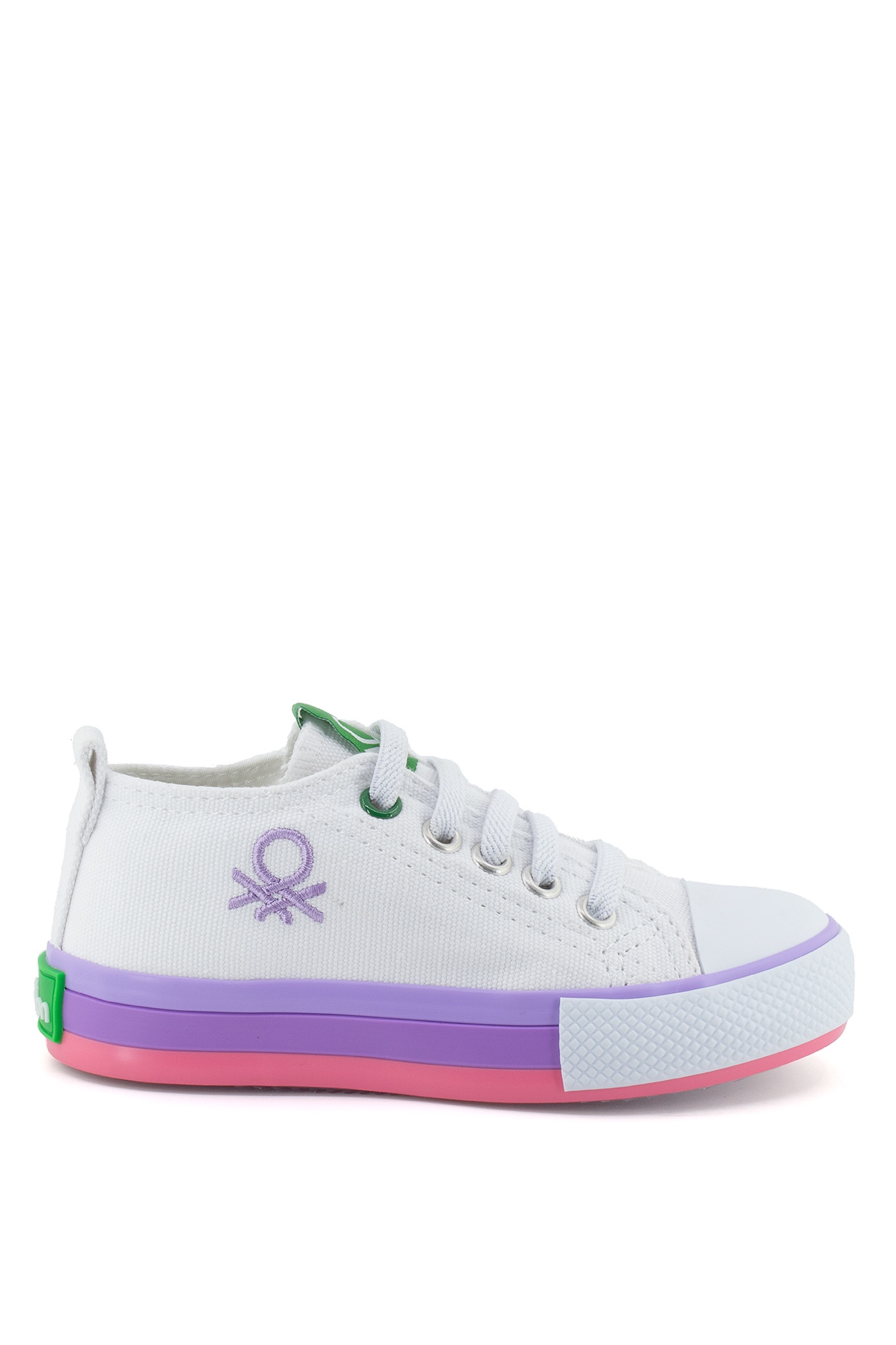 Benetton BN-30653K Patik Kız Çocuk Spor Ayakkabı Beyaz - Lila