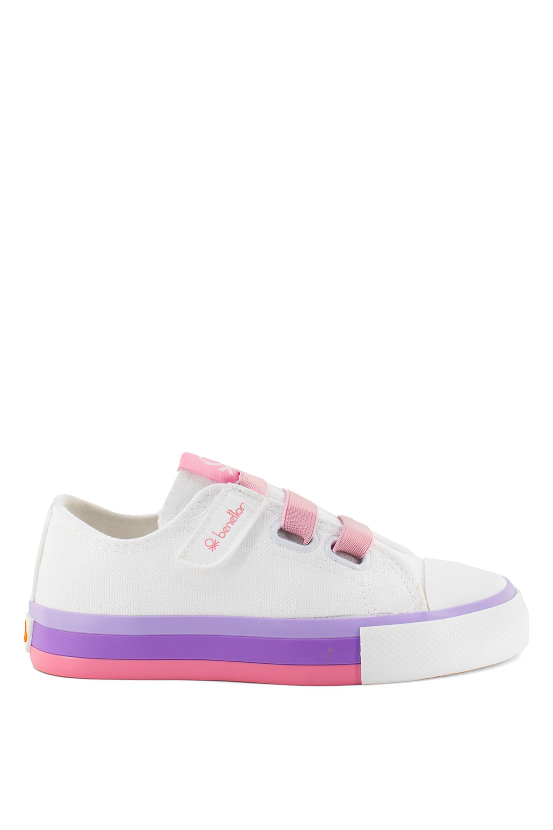 Benetton BN-30977K Filet Kız Çocuk Spor Ayakkabı Beyaz - Pudra