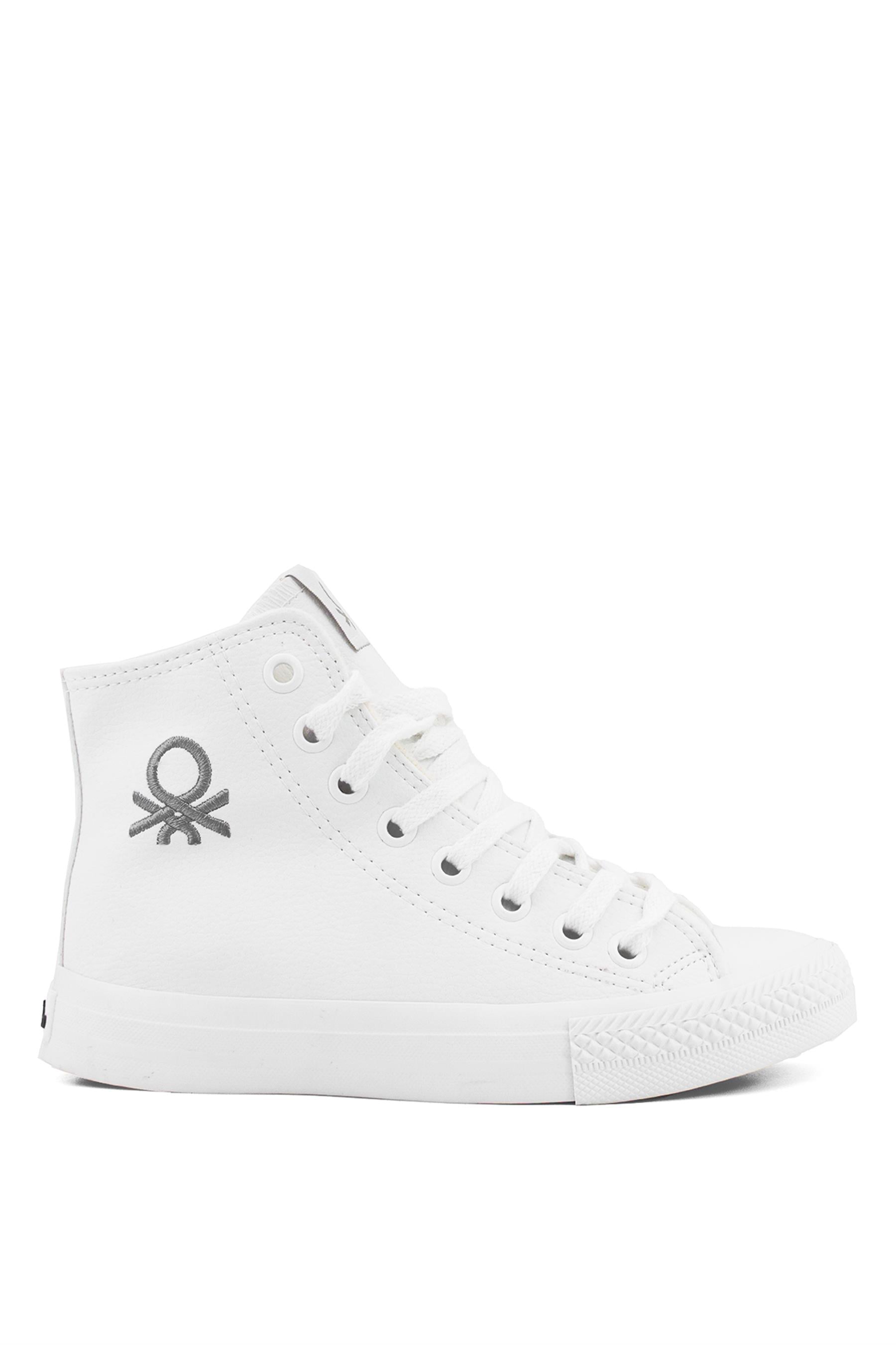 Benetton BN-31042 Kadın Hi Sneaker Beyaz