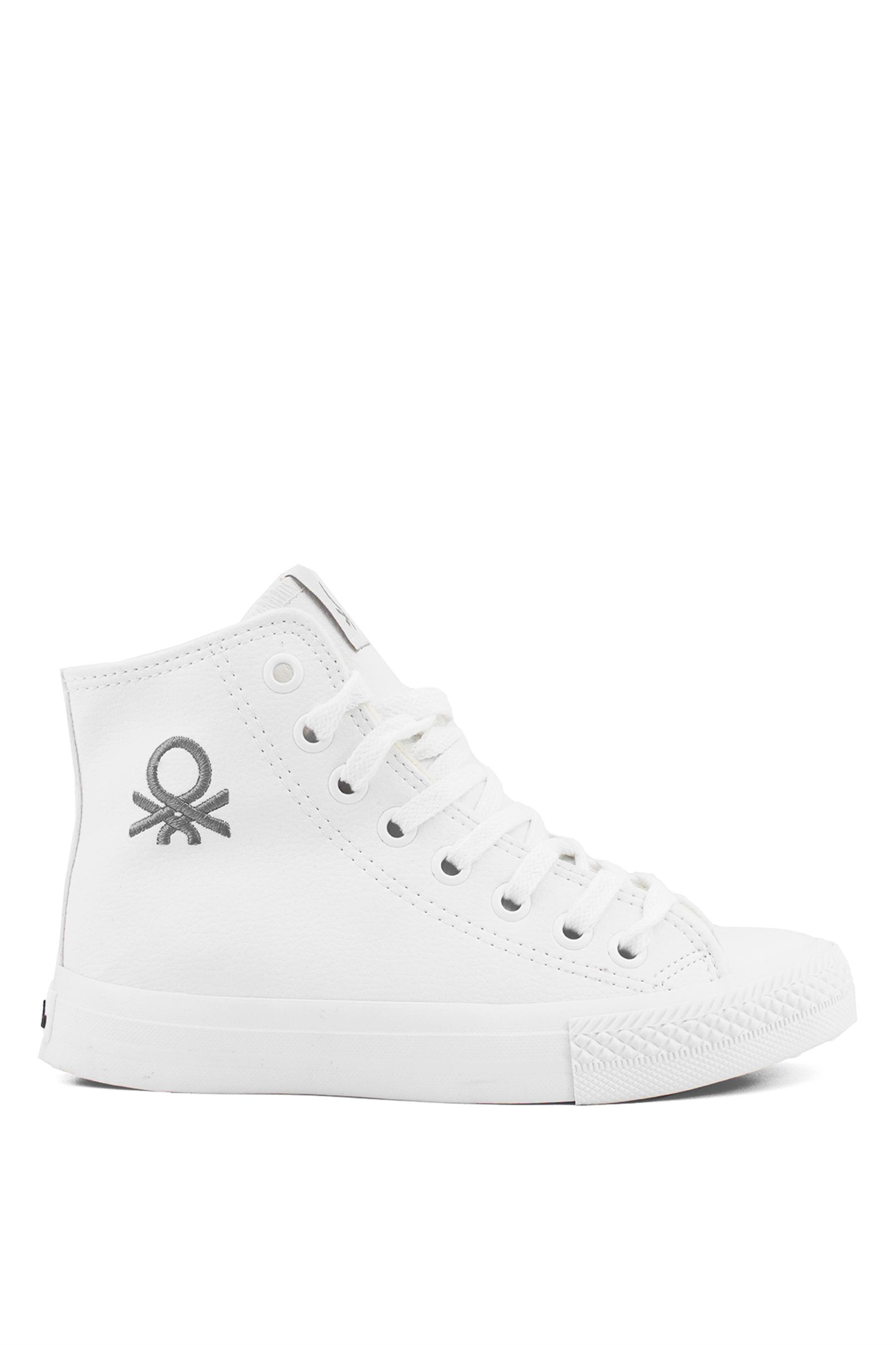 Benetton BN-31051 Erkek Hi Sneaker Beyaz