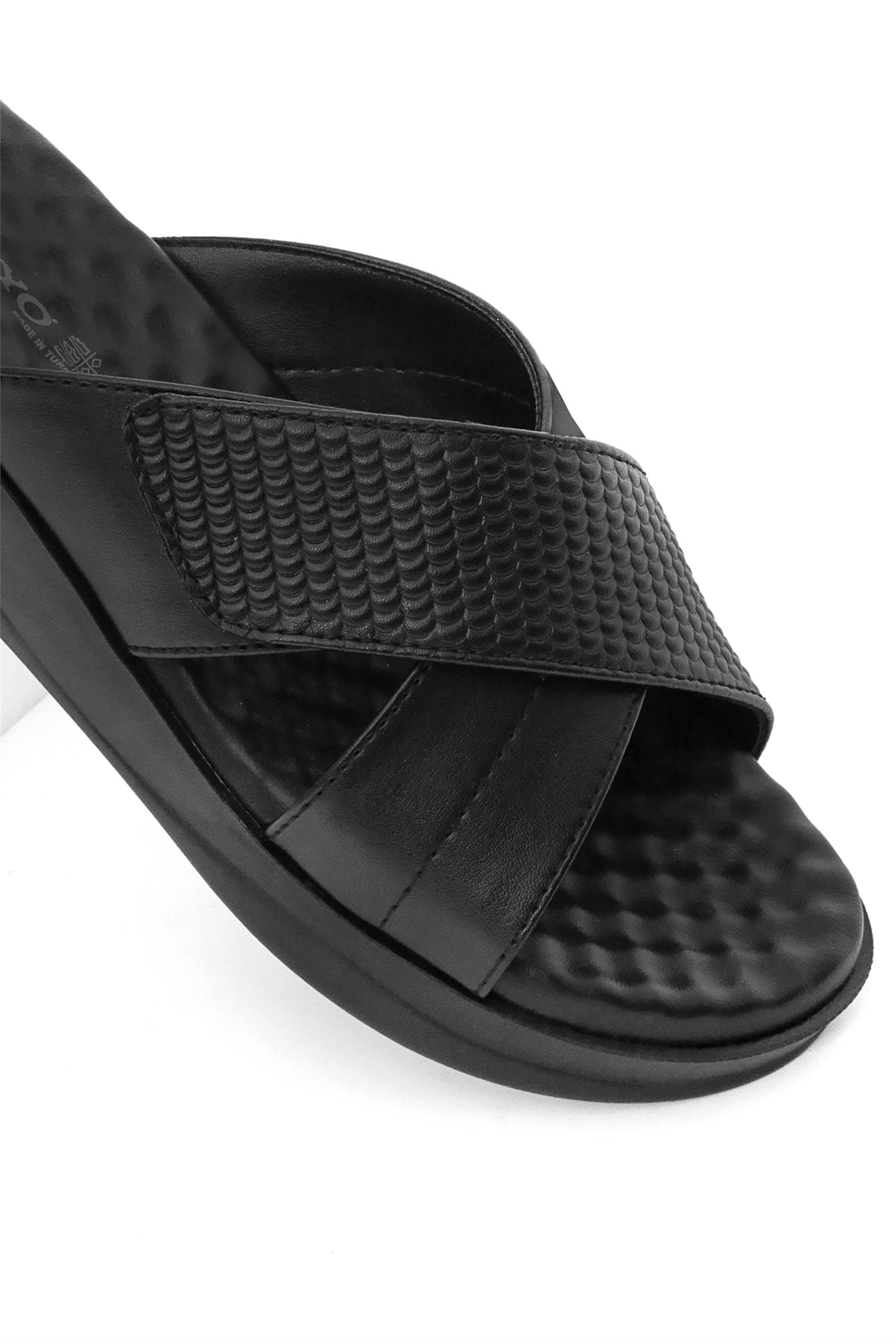 Ceyo 9975-10 Kadın Terlik Siyah - Ayakkabı Fuarı Elit