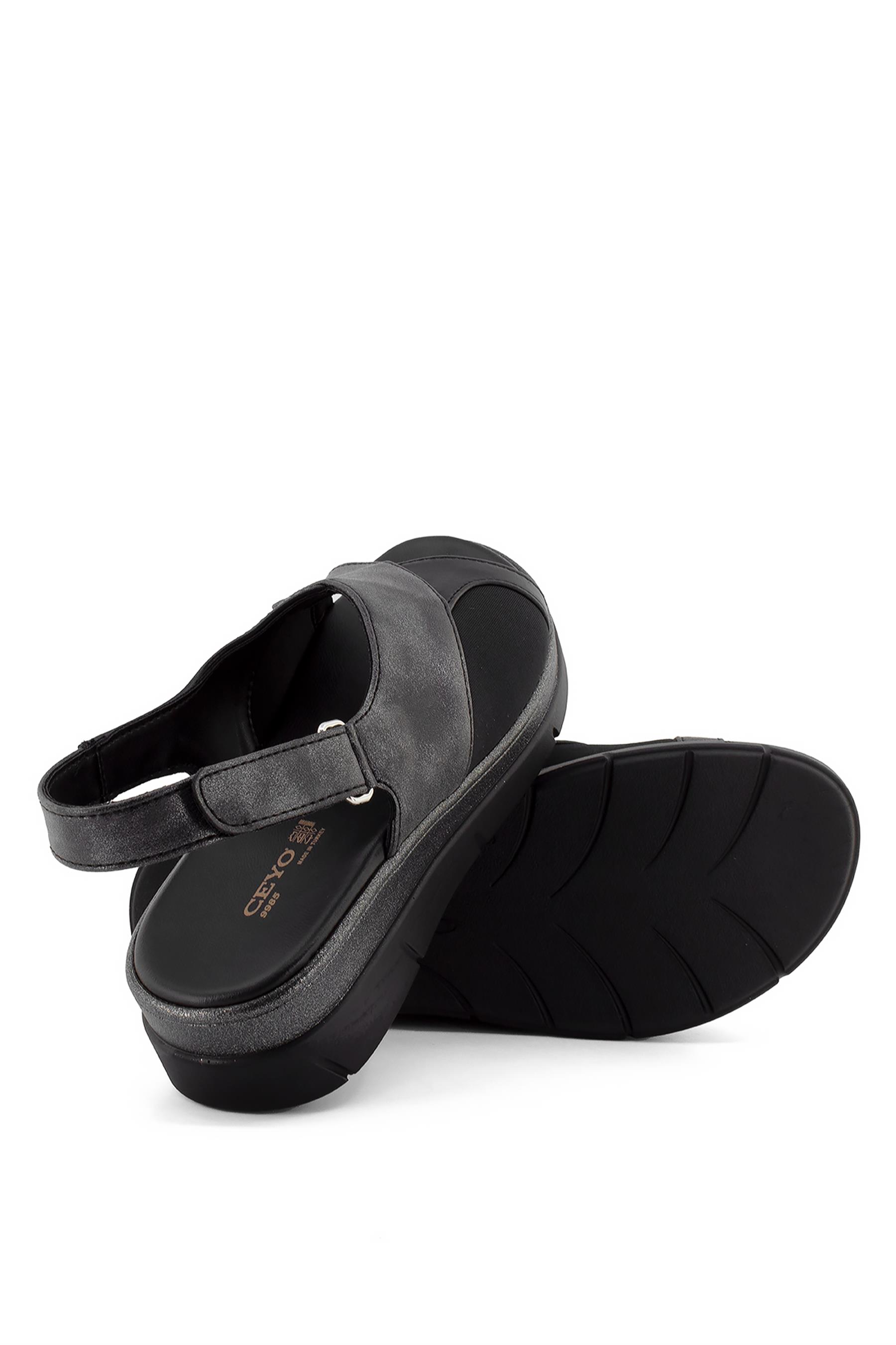 Ceyo 9985 Kadın Sandalet Siyah - Ayakkabı Fuarı Elit