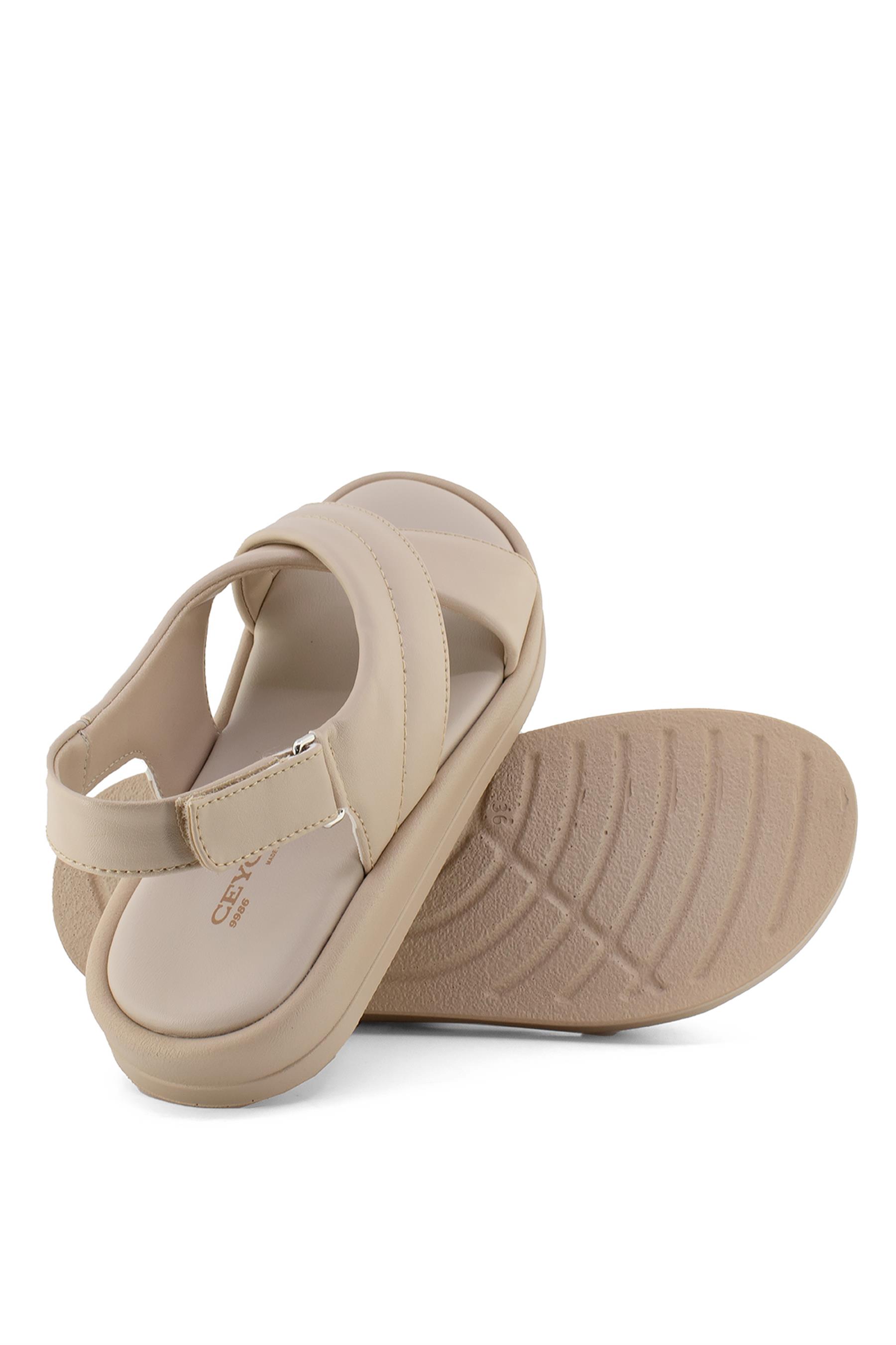 Ceyo 99863 Kadın Sandalet Bej - Ayakkabı Fuarı Elit