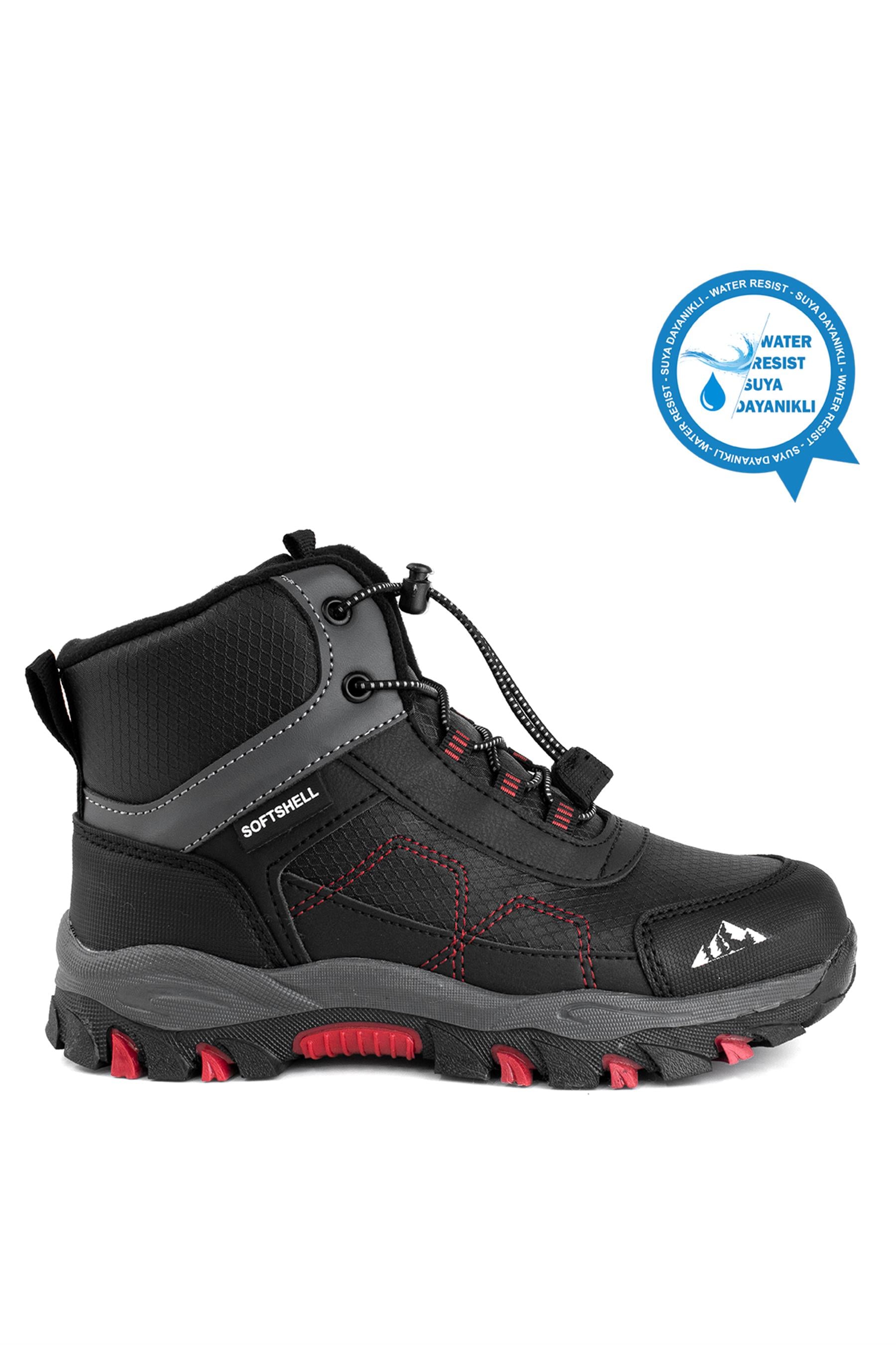 Cool Alfa Erkek Çocuk Outdoor Bot Siyah - Kırmızı