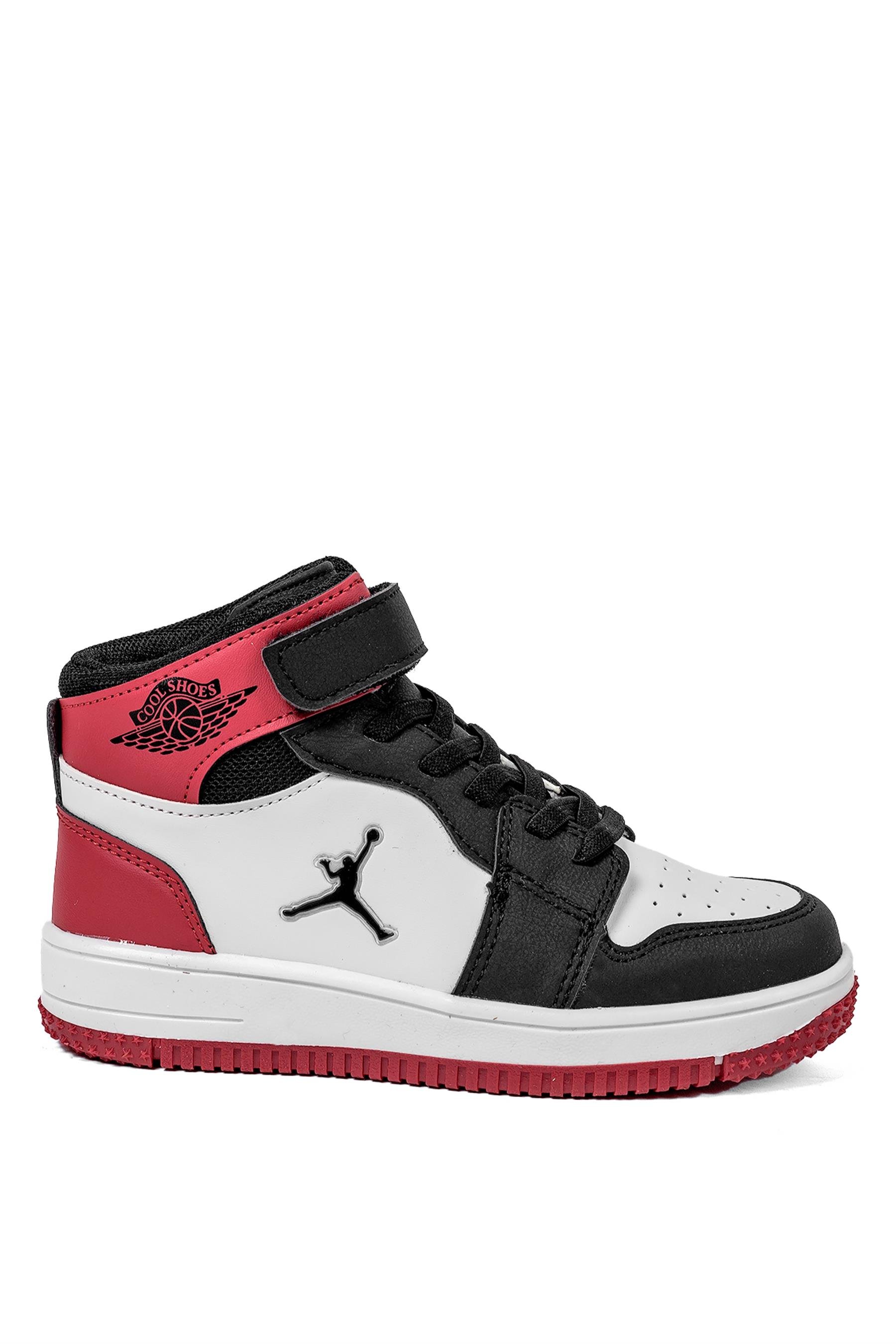 Cool Haykat Uzun Filet Erkek Çocuk Sneaker Bot Siyah - Kırmızı