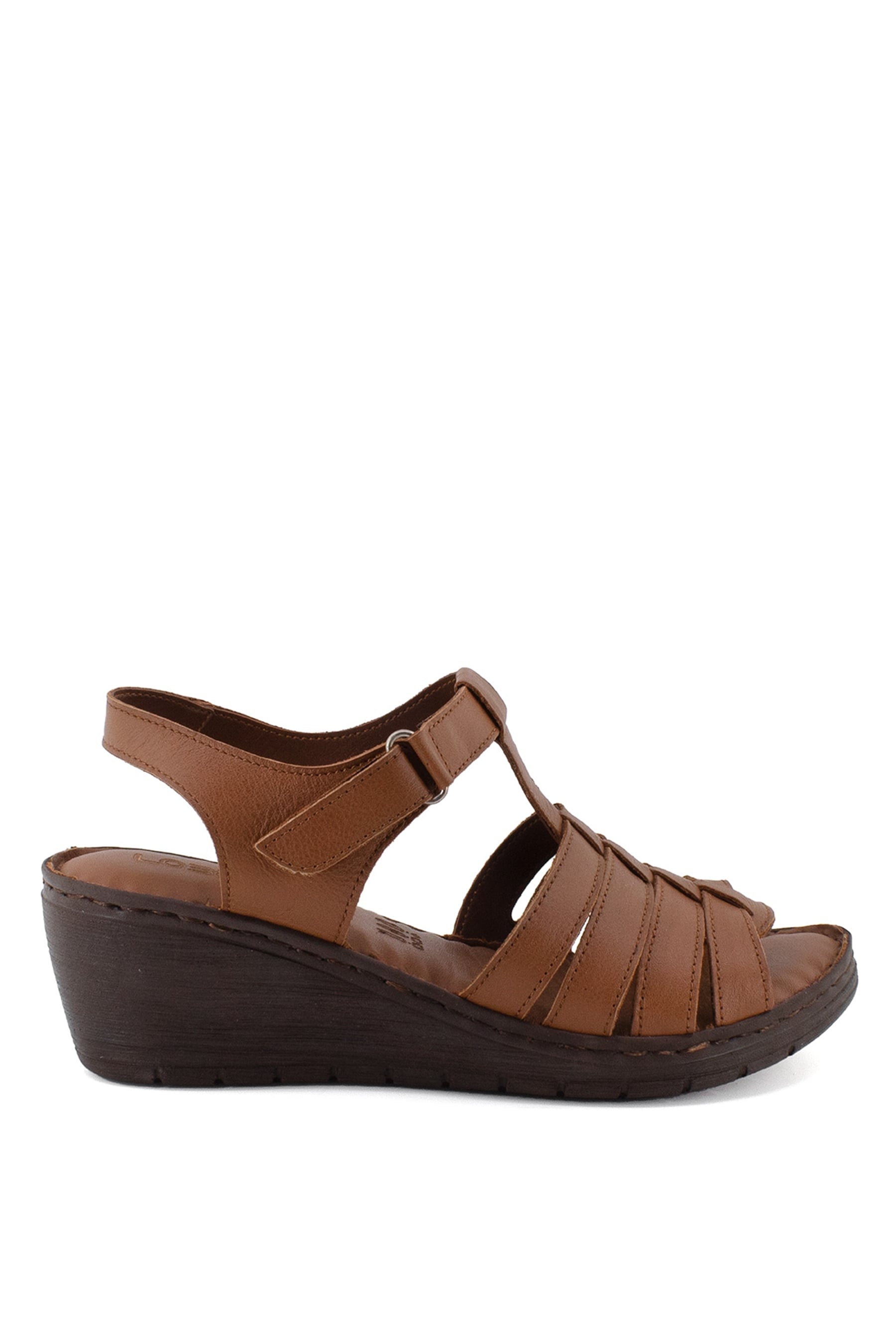 Elit 22D-012 Kadın Hakiki Deri Sandalet Taba