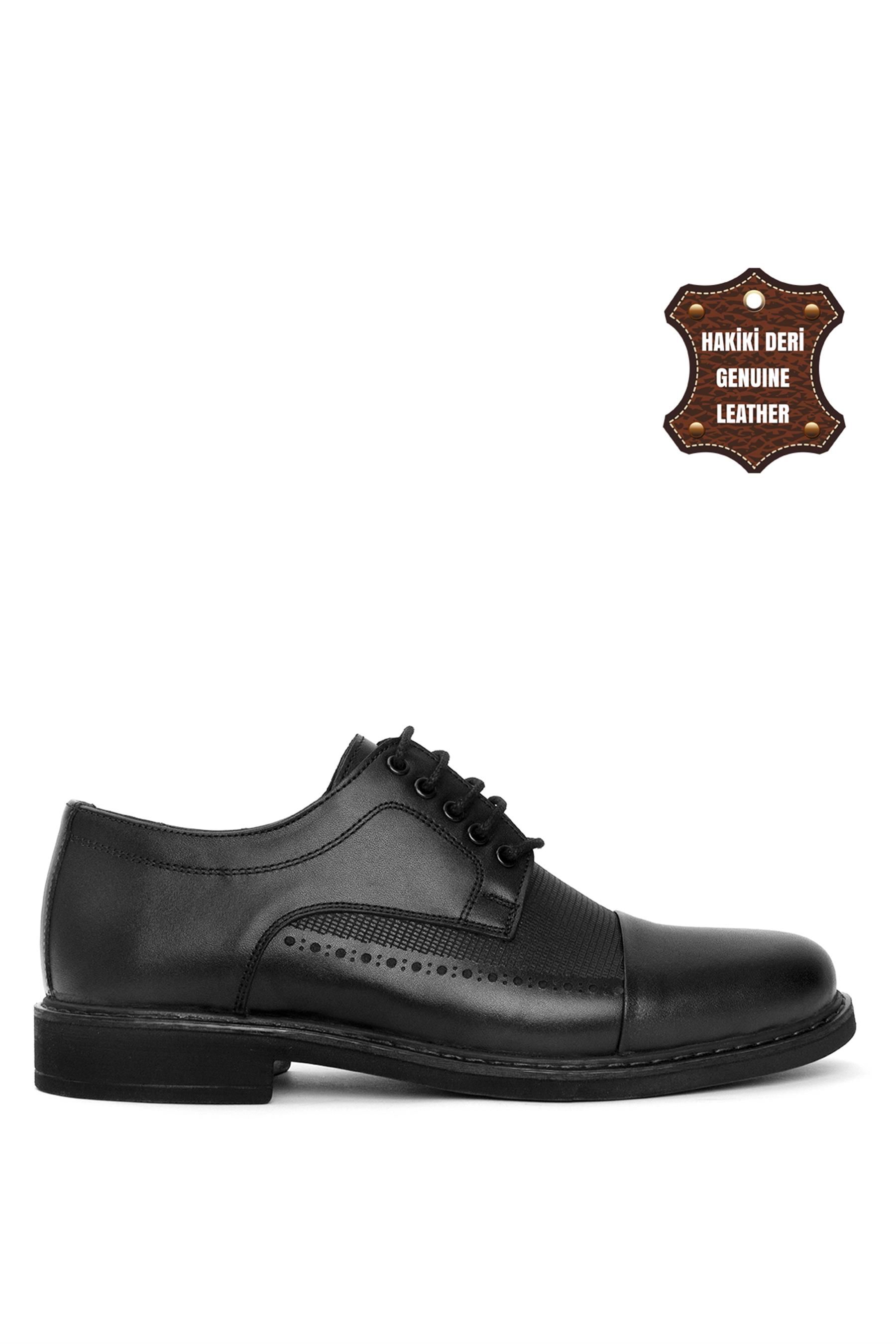 Elit 24YNbl988C Erkek Hakiki Deri Günlük Ayakkabı Siyah