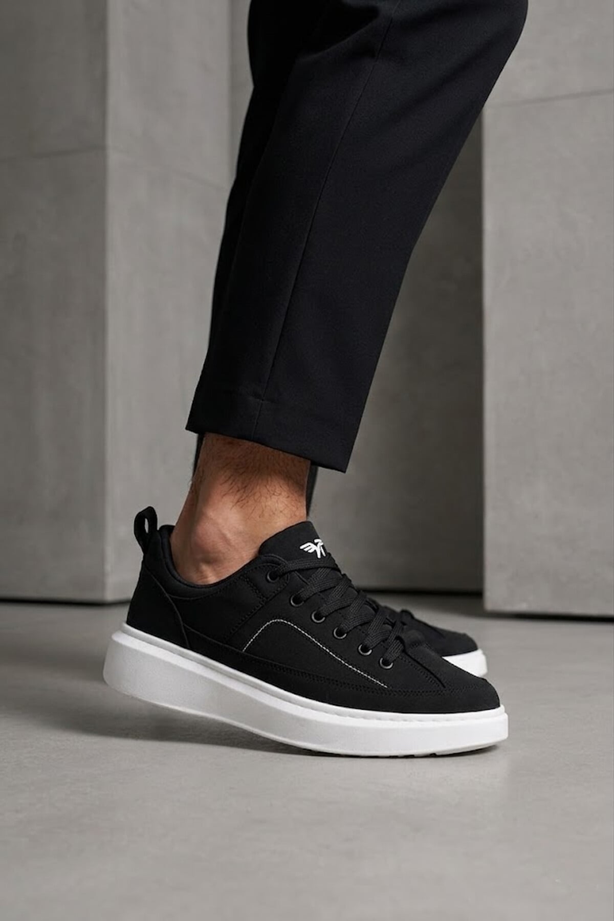 Elit ASDKVENDY Erkek Klasik Sneaker Siyah - Beyaz